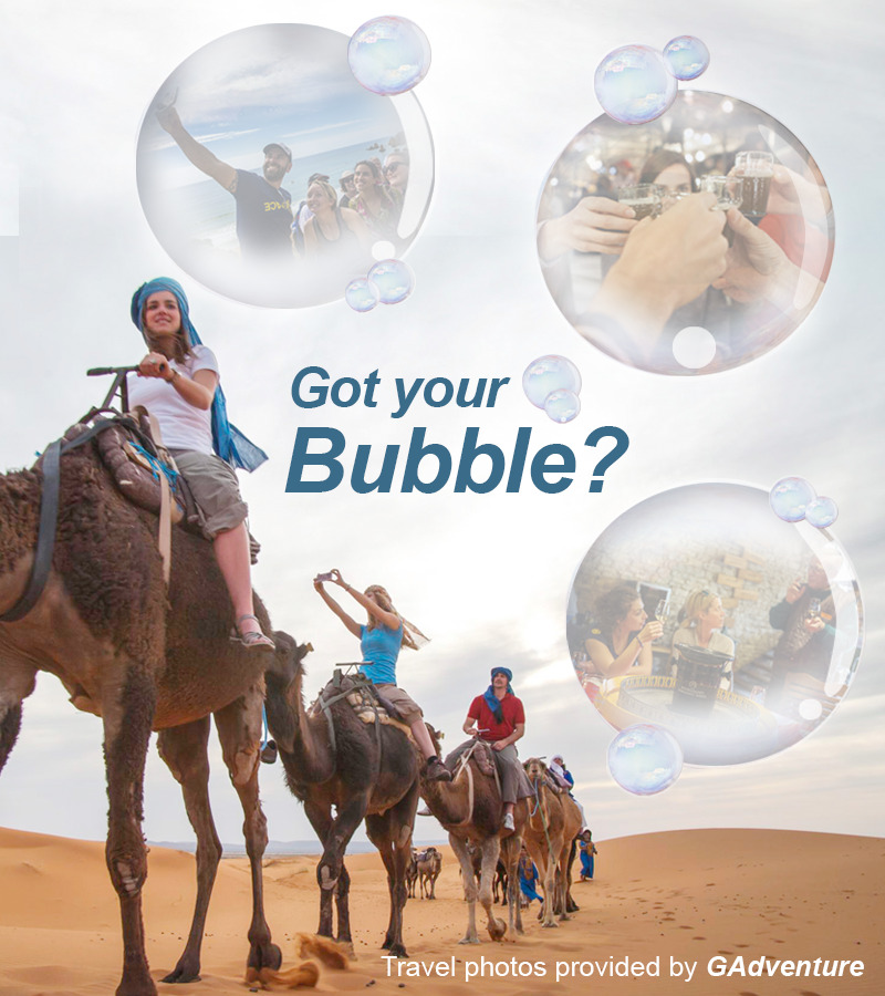Bubble travel promo